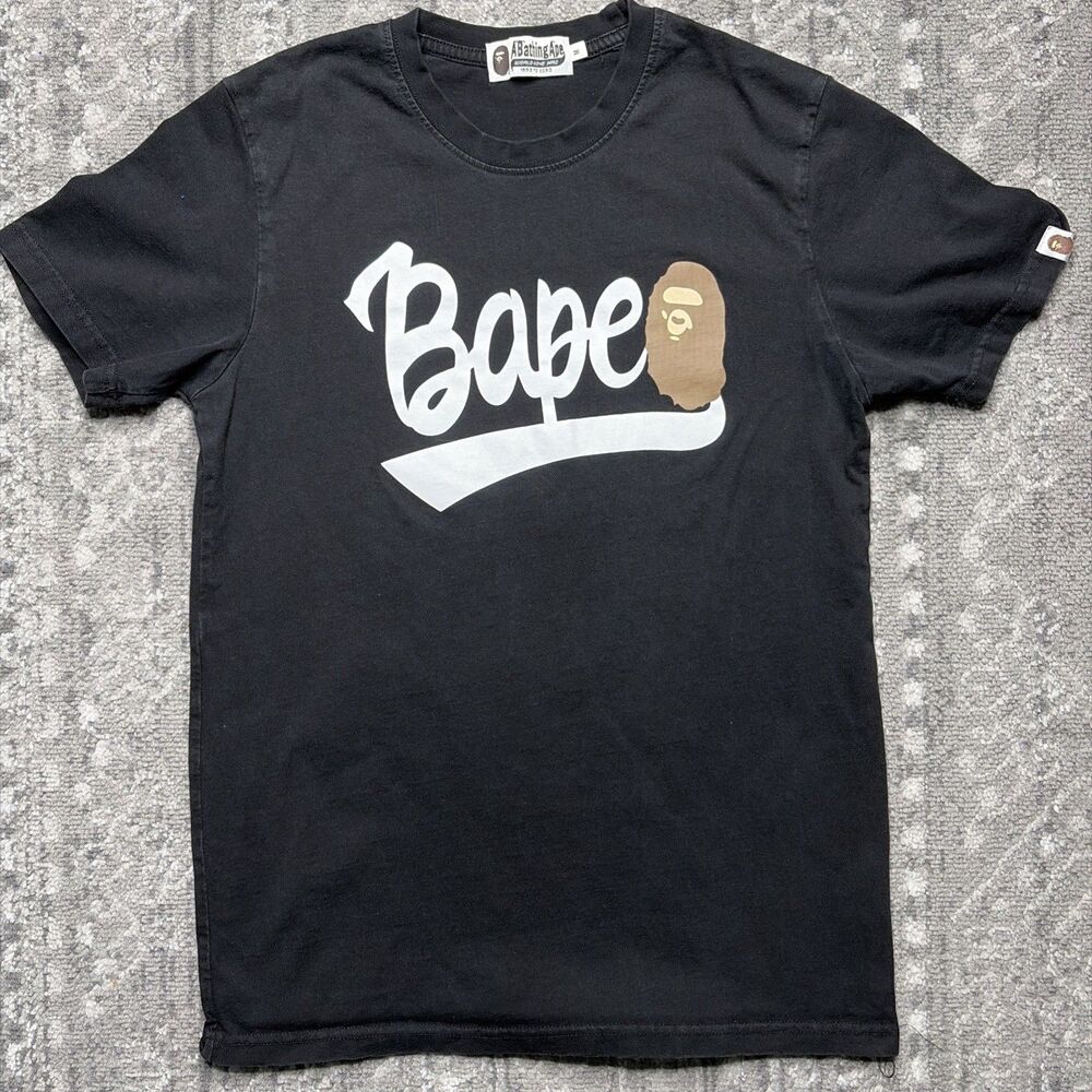BAPE Bathing Ape Classic T Shirt Black Logo Medium Authentic Hypewear